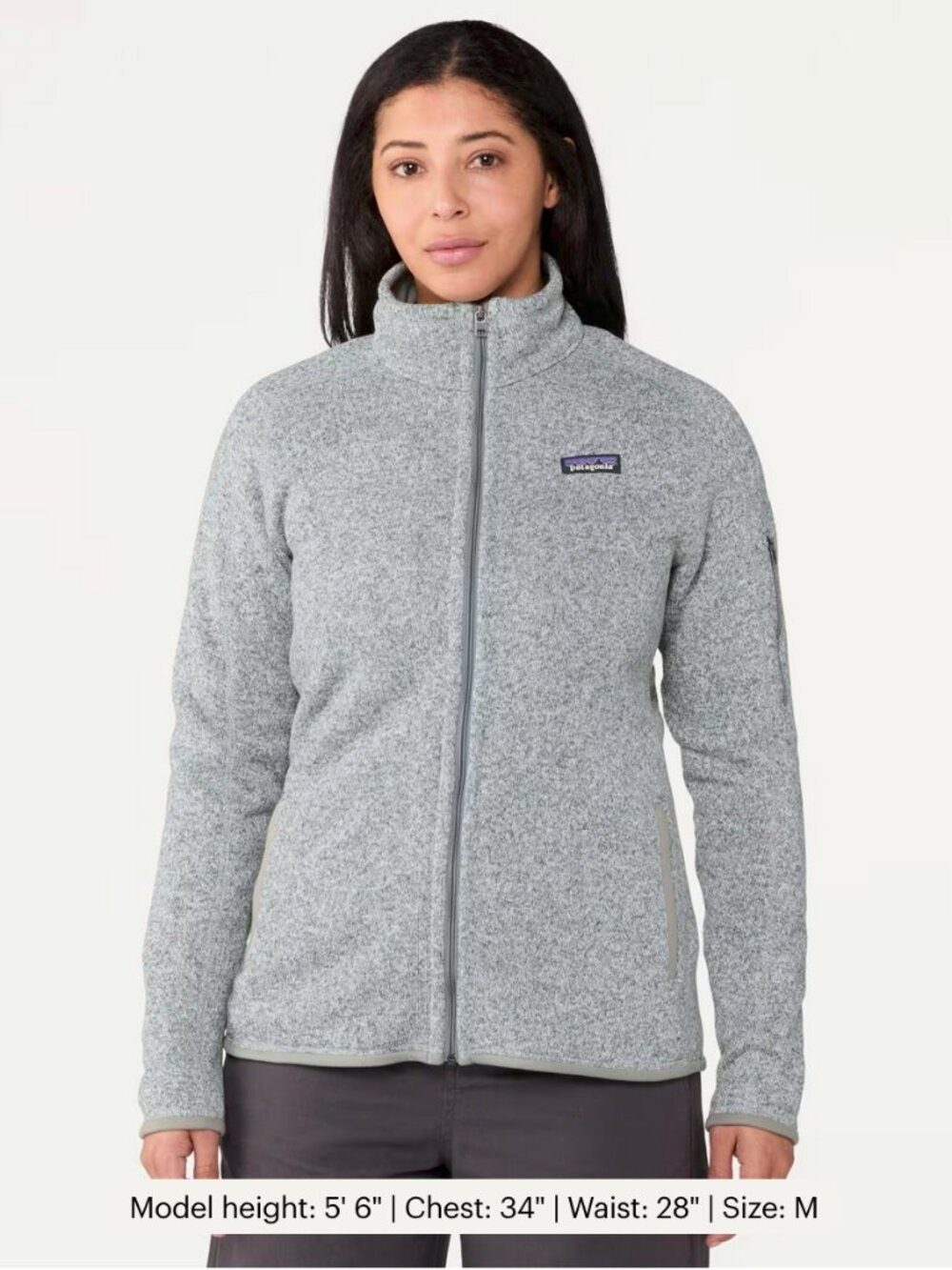 Patagonia Better Sweater Full Zip Jacket Women’s in Grey Birch White Size Medium - Picture 2 of 5